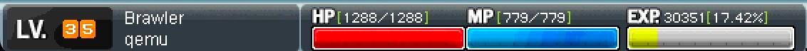 レベル35のBrawlerのステータスで、HPは1288、MPは779、経験値は17.42%です。