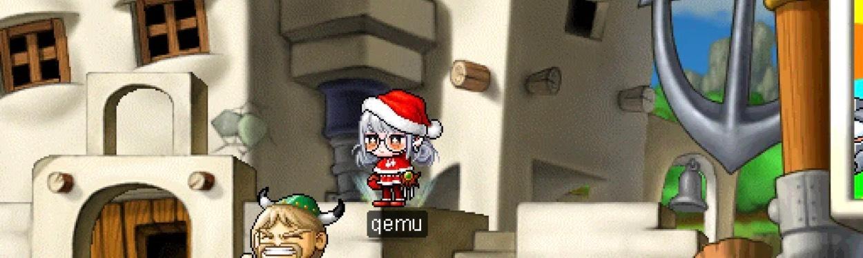リス港口でサンタコスを着ているqemu